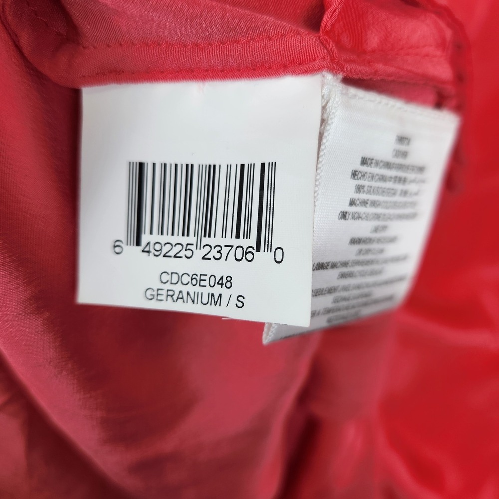 BCBGMAXAZRIA Shirt‎ Womens Small Pink Geranium Silk Long Sleeve Blouse Button Up - Picture 6 of 12